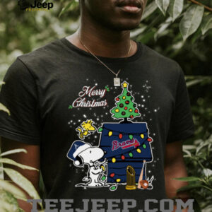 Atlanta Braves Merry Christmas With Snoopy Baby T Shirt