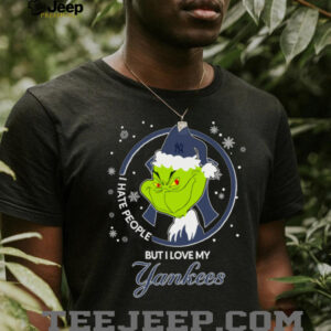 Christmas Grinch Santa I Hate People But I Love My New York Yankees Christmas Shirt