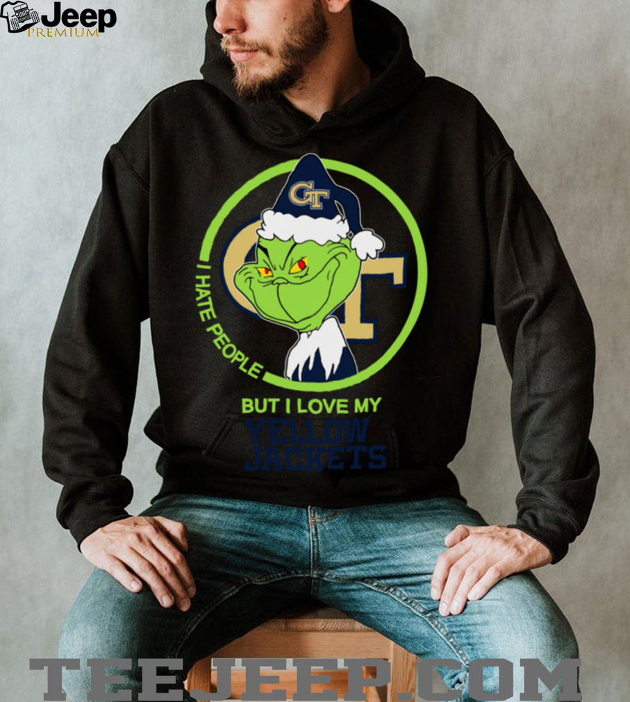 Grinch I Hate People But I Love My Yellow Jackets Shirt White Grinch I Hate People But I Love My Yellow Jackets Shirt White