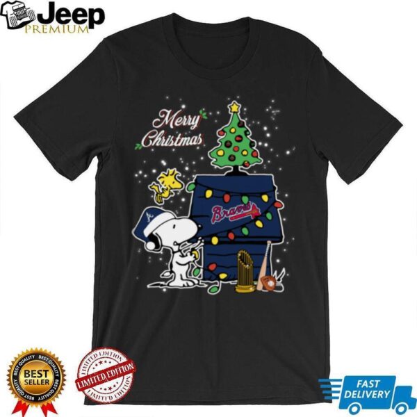 Atlanta Braves Merry Christmas With Snoopy Baby T Shirt