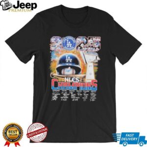 2025 Los Angeles Dodgers NLCS Champions Score Trophy Signatures Players T shirts