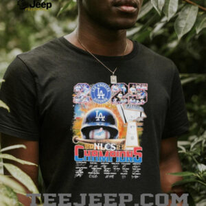 2025 Los Angeles Dodgers NLCS Champions Score Trophy Signatures Players T shirts