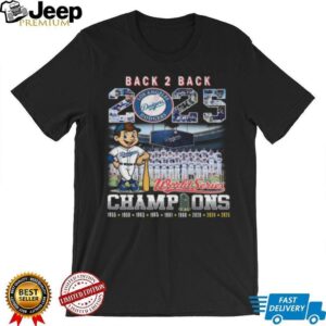 2025 World Series Back 2 Back Champions Los Angeles Dodgers T Shirt