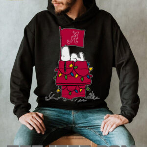 Alabama Crimson Tide Snoopy House Holiday Lights TShirt Alabama Crimson Tide Snoopy House Holiday Lights TShirt