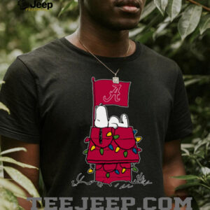 Alabama Crimson Tide Snoopy House Holiday Lights TShirt