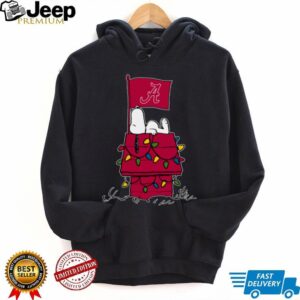 Alabama Crimson Tide Snoopy House Holiday Lights TShirt