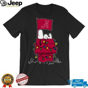 Alabama Crimson Tide Snoopy House Holiday Lights TShirt