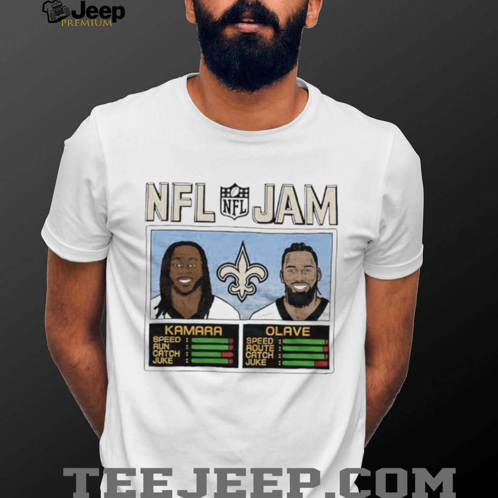Alvin Kamara and Chris Olave NFL Jam New Orleans Saints shirt Alvin Kamara and Chris Olave NFL Jam New Orleans Saints shirt