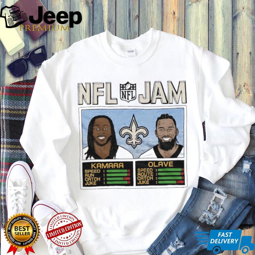 Alvin Kamara and Chris Olave NFL Jam New Orleans Saints shirt Alvin Kamara and Chris Olave NFL Jam New Orleans Saints shirt