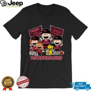 Arkansas Razorbacks Shop Snoopy Charlie Brown And Friends Razorbacks Flags T Shirt Arkansas Razorbacks Shop Snoopy Charlie Brown And Friends Razorbacks Flags T Shirt
