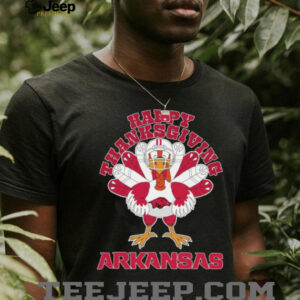 Arkansas Razorbacks Turkey Helmet Happy Thanksgiving Shirt