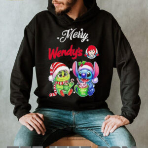 Baby Grinch and Stitch x Wendy’s Merry Christmas Shirt