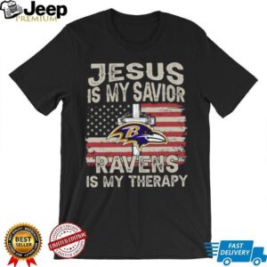 Baltimore Ravens Jesus is My Savior, Ravens is My Therapy T shirt