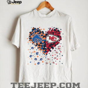 Boise State Broncos & Kansas City Chiefs Split Heart T Shirt