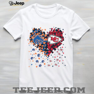 Boise State Broncos & Kansas City Chiefs Split Heart T Shirt