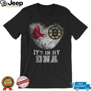 Boston Bruins and Red Sox Heartbeat Tee