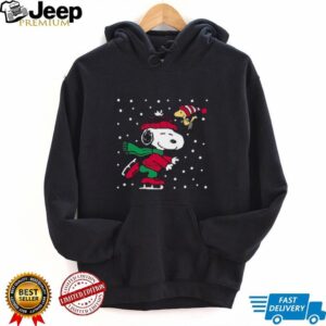 Boys’ Peanuts Snoopy and Woodstock Christmas Skating Graphic T Shirt