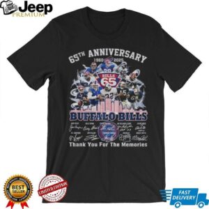 Buffalo Bills 65th Anniversary 1960 2025 Billieve thank you for the memories signatures shirt