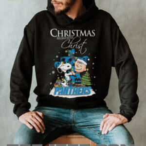 Carolina Panthers Snoopy Begins With Christ And Friends Peanuts Christmas Shirt Carolina Panthers Snoopy Begins With Christ And Friends Peanuts Christmas Shirt