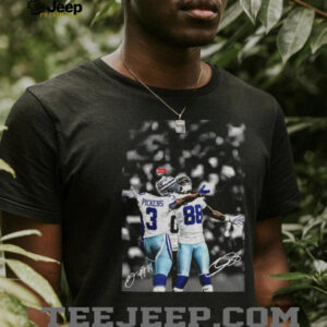 CeeDee Lamb with George Pickens Dallas Cowboys NFL Football signatures poster shirt