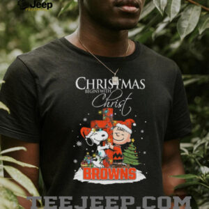Charlie Brown Snoopy Begins With Christ And Friends Peanuts Christmas Shirt