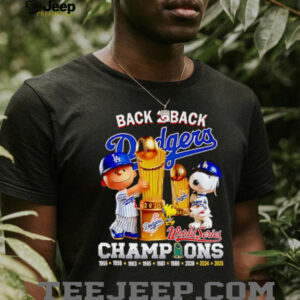 Charlie Brown and Snoopy Dodgers Back 2 Back Champions World Series 2024 2025 shirt