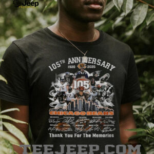 Chicago Bears 105th Anniversary 1920 2025 Bear Down thank you for the memories signatures shirt