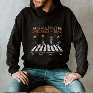 Chicago Bears Johnson Odunze Loveland Williams Santa Abbey Road have a Merry Chicago Mas Christmas shirt