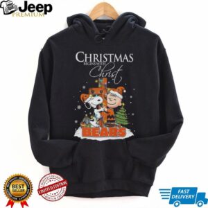 Chicago Bears Snoopy Begins With Christ And Friends Peanuts Christmas Shirt