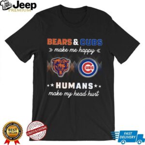 Chicago Bears and Chicago Cubs Humans make my head hurt shirt