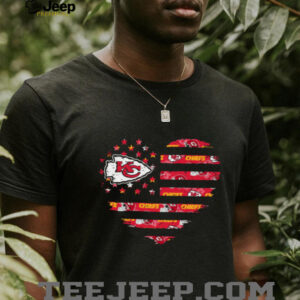 Chiefs Kingdom Distressed American Flag Heart Tee Chiefs Kingdom Distressed American Flag Heart Tee