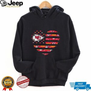 Chiefs Kingdom Distressed American Flag Heart Tee