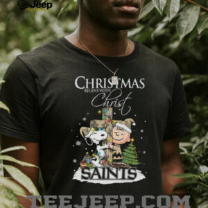 Christ Saints Snoopy Begins With Christ And Friends Peanuts Christmas Shirt