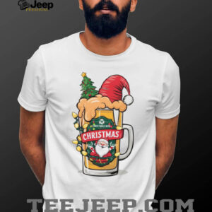 Christmas Beer Santa Mug Shirt Funny Holiday Party Tee