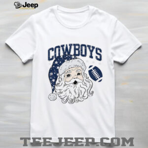 Christmas Dallas Santa with Football T Shirt Christmas Dallas Santa with Football T Shirt