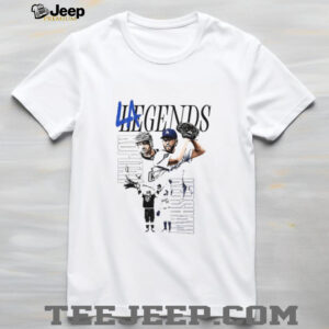 Clayton Kershaw Los Angeles Dodgers vs Anze Kopitar Los Angeles Kings LA Legends Tribute shirt