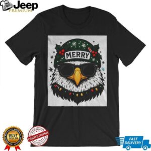 Cool Sunglasses Eagle Head Merry Eagles Christmas NFL shirt