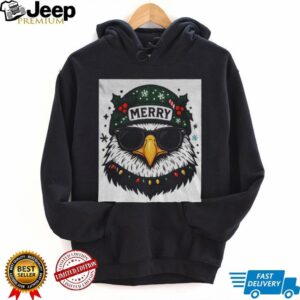Cool Sunglasses Eagle Head Merry Eagles Christmas NFL shirt