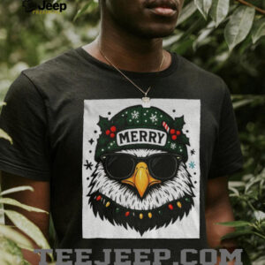 Cool Sunglasses Eagle Head Merry Eagles Christmas NFL shirt