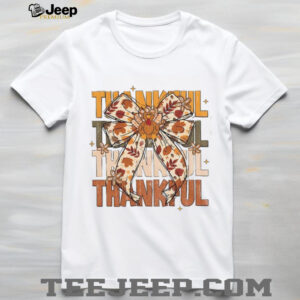 Coquette Thankful Turkey Boho Floral Fall Thanksgiving shirt