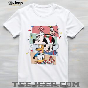 Disney Characters Christmas Candy Cane Shirt Family Holiday Tee