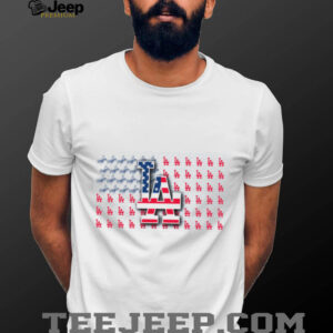 Dodgers American Flag Logo T Shirt