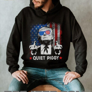 Donald Trump middle finger Quiet Piggy Epstein Files American flag political shirt Donald Trump middle finger Quiet Piggy Epstein Files American flag political shirt