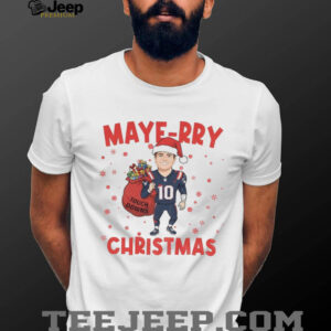 Drake Maye Santa Claus Touch Downs New England Patriots NFL Football Maye rry Christmas shirt