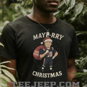 Drake Maye Santa hat New England Patriots Football NFL Maye rry Christmas shirt