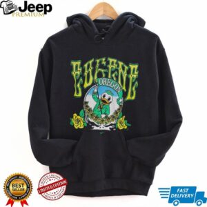 Eugene Oregon Ducks Grateful Dead 25 Mascot in Steal your face shirt