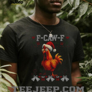F CAW F Chicken Santa hat Merry Christmas shirt