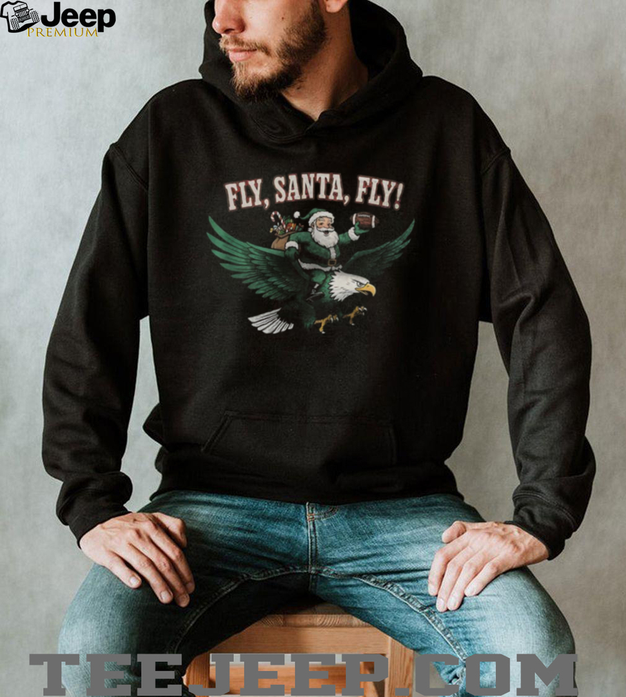 Fly Santa Fly Philadelphia Eagles Christmas T shirt Fly Santa Fly Philadelphia Eagles Christmas T shirt