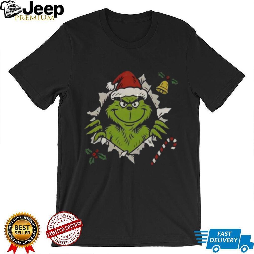 Funny Grinch Christmas Shirt Santa Grinch Front Back Print Tee Funny Grinch Christmas Shirt Santa Grinch Front Back Print Tee