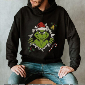 Funny Grinch Christmas Shirt Santa Grinch Front Back Print Tee
